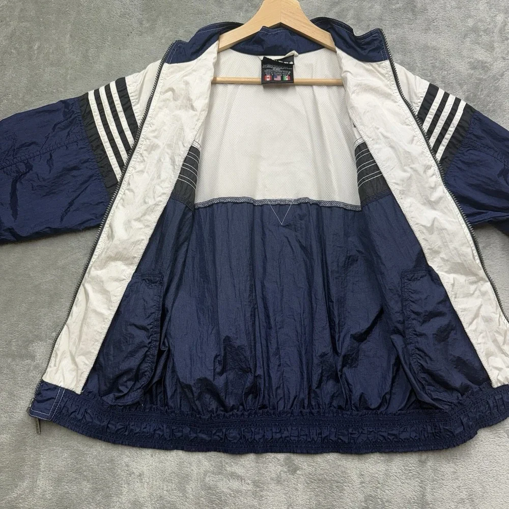 Adidas Windbreaker Jacket VTG 90s 2PAC Hit Em Up Archival Rare Hip Hop Grail L
